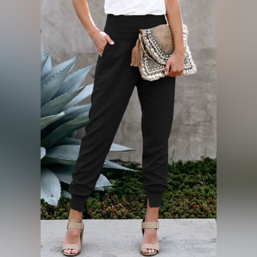 NEW BLACK POCKETED CASUAL JOGGER PANT